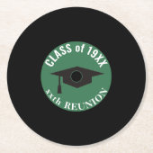 Partytime, Nostalgic Class-Wiedersehen-Untersetzer Runder Pappuntersetzer (Vorderseite)