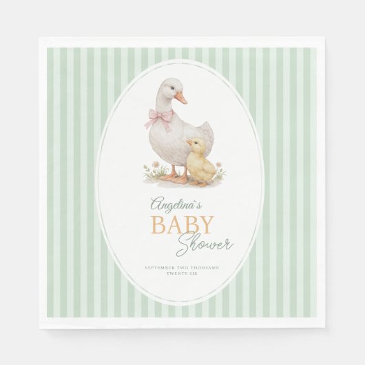 Partytücher Mother Goose und Gänschen. Serviette (Vorderseite)