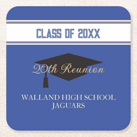 Partyzeit! CUSTOM Class-Wiedersehen Rechteckiger Pappuntersetzer (Vorderseite)