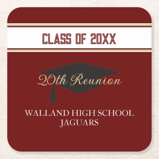 Partyzeit! CUSTOM Class-Wiedersehen Rechteckiger Pappuntersetzer (Vorderseite)