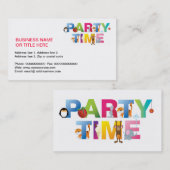 Partyzeit für Kindergeschäftskarte Visitenkarte (Vorne/Hinten)