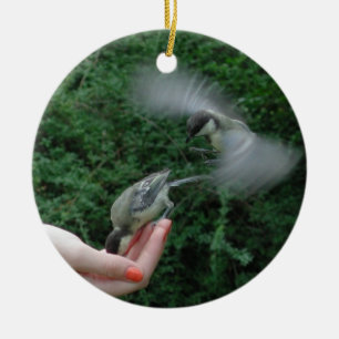 Parus major keramik ornament