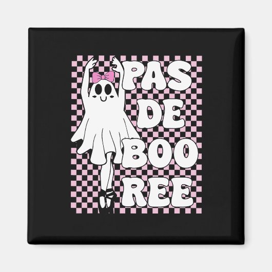 Pas De Boo-free Funny Retro Ballet Ghosts Hallowee Magnet (Vorne)