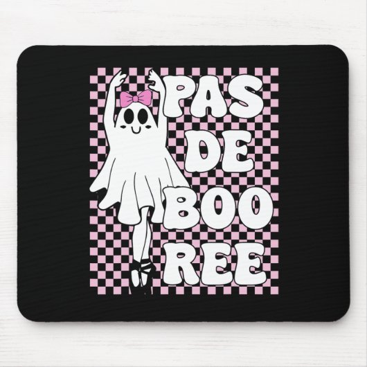 Pas De Boo-free Funny Retro Ballet Ghosts Hallowee Mousepad (Vorne)
