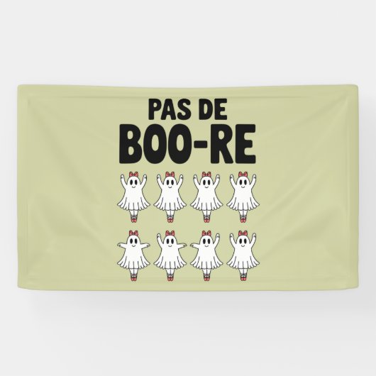 Pas de Boo-re Ballerina Ghost Halloween Spooky Banner (Horizontal)
