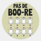 Pas de Boo-re Ballerina Ghost Halloween Spooky Runder Aufkleber (Vorderseite)