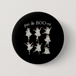 Pas De Boo-re Ballerina Ghost Halloween Spooky Sea Button