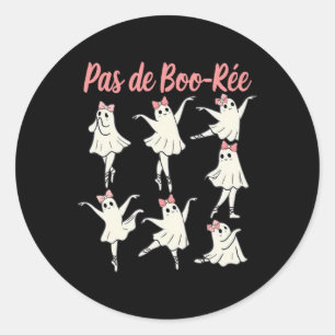 Pas De Boo-rée Ballet Coquette Dancer Ghost Spooky Runder Aufkleber