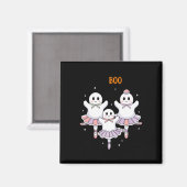 Pas De Boo-rée Ballet Dancer Spooky Ghost Hallowee Magnet (Vorderseite/Rückseite)