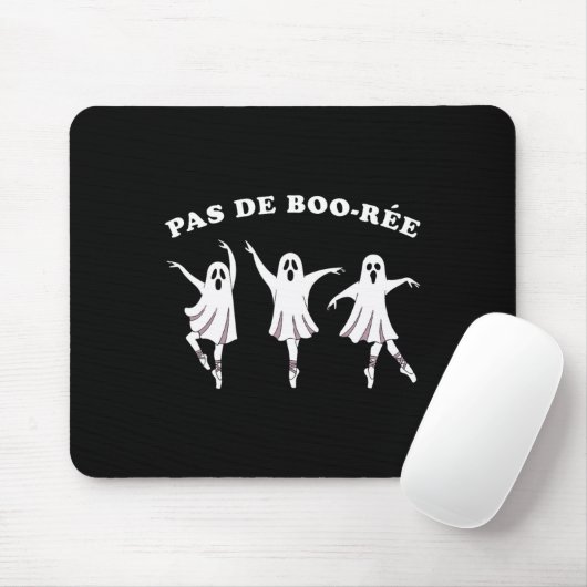 Pas de Boo Ree Ballet Halloween Ghost for Girls Mousepad (Mit Mouse)