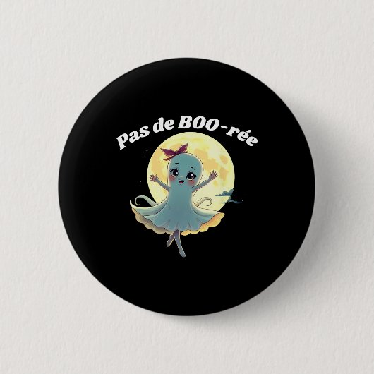 Pas De Boo-rée Funny Ballet Gastgeber Halloween-Ta Button (Vorderseite)