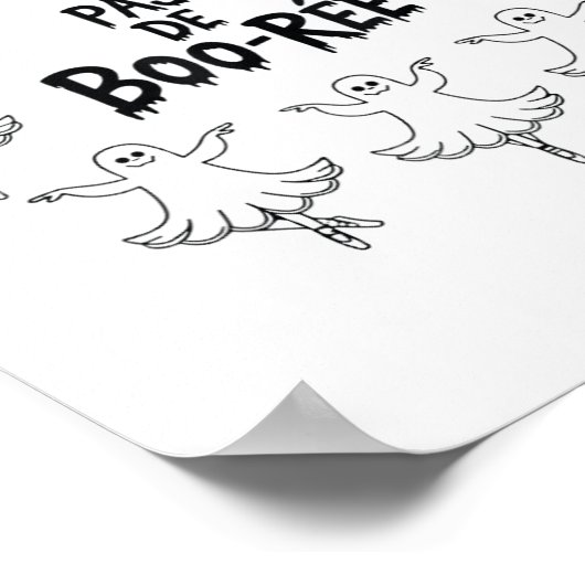 Pas De Boo-rée Funny Ballet Gastgeber Halloween-Ta Poster (Ecke)