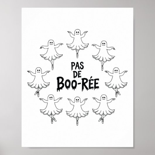 Pas De Boo-rée Funny Ballet Gastgeber Halloween-Ta Poster (Vorne)