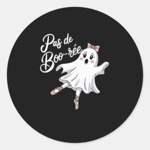Pas De Boo-rée Funny Ballet Gastgeber Halloween-Ta Runder Aufkleber