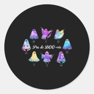 Pas De Boo-rée Funny Ballet Geister Tanz Halloween Runder Aufkleber