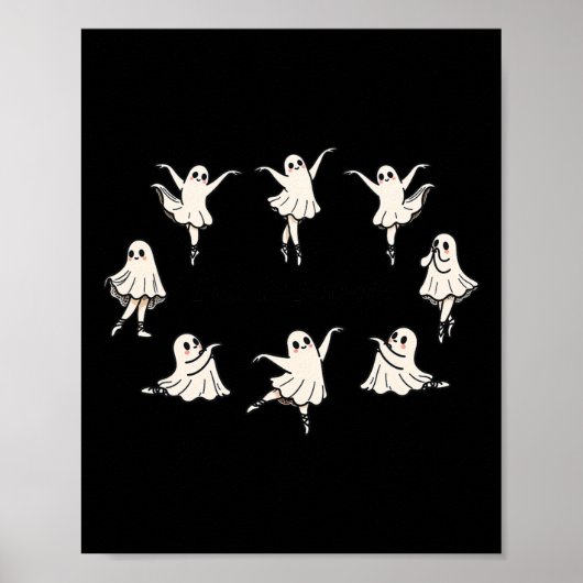 Pas De Boo-rée Funny Ballet Spooky Ghosts Dance Ha Poster (Vorne)