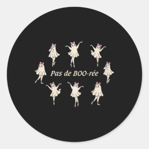 Pas De Boo-rée Funny Ballet Spooky Ghosts Dance Ha Runder Aufkleber