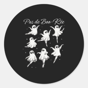 Pas De Boo-rée Funny Ghost Ballett-Tanz Halloween Runder Aufkleber