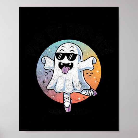 Pas De Boo Ree Funny Ghost Tanzballett Halloween Poster (Vorne)
