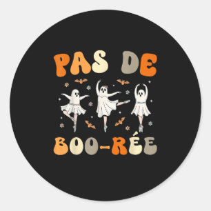 Pas De Boo-rée Ghost Ballet Dancer Halloween Dance Runder Aufkleber