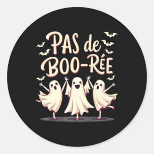 Pas De Boo-rée Ghost Ballet Dancer Halloween Dance Runder Aufkleber