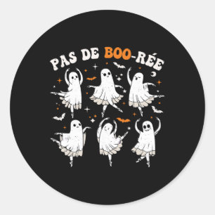 Pas De Boo-rée Ghost Ballet Dancer Halloween Dance Runder Aufkleber