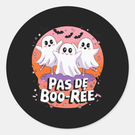 Pas De Boo-rée Ghost Ballett Tanzlehrer Funny Ha Runder Aufkleber (Vorderseite)
