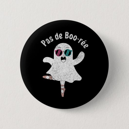 Pas De Boo-rée Niedlich Ballerina Ghost Funny Ball Button (Vorderseite)