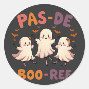Pas de boo-ree Spooky Halloween Ballet Dance Ghost Runder Aufkleber