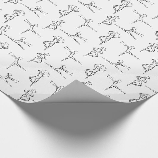Pas De Doodle Ballerina Ballerina Tänzer Erwägung Geschenkpapier (Ecke)