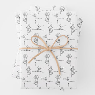 Pas de Doodle Ballerina Sketch Gift Wrap Geschenkpapier Set