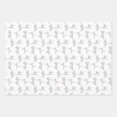 Pas de Doodle Ballerina Sketch Gift Wrap Geschenkpapier Set (Vorderseite)