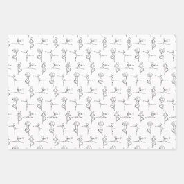 Pas de Doodle Ballerina Sketch Gift Wrap Geschenkpapier Set