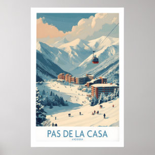 Pas de la Casa Andorra Skigebiet Kunstprint Poster