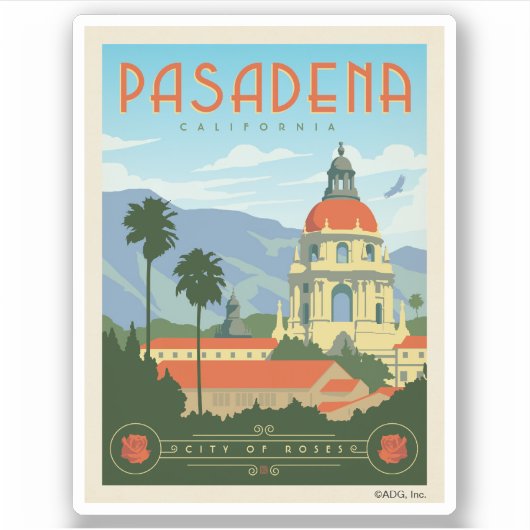 Pasadena, CA Aufkleber (Vorderseite)
