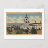 Pasadena, CA - Aussicht auf das Rathaus und das öf Postkarte (Vorderseite)