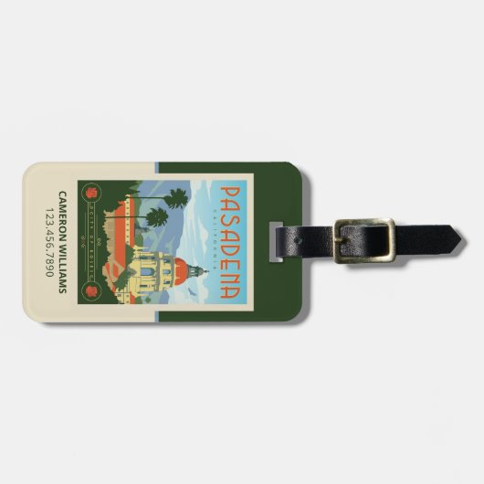 Pasadena, CA Gepäckanhänger (Vorderseite horizontal)