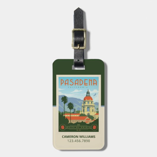 Pasadena, CA Gepäckanhänger (Vorderseite vertikal)