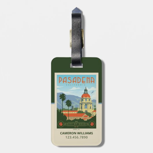Pasadena, CA Gepäckanhänger (Rückseite vertikal)