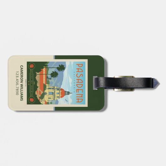 Pasadena, CA Gepäckanhänger (Rückseite horizontal)