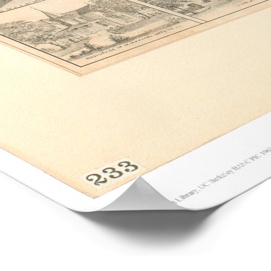 Pasadena, CA. Panoramic Map (1305A) Poster (Ecke)