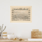 Pasadena, CA. Panoramic Map (1305A) Poster (Küche)