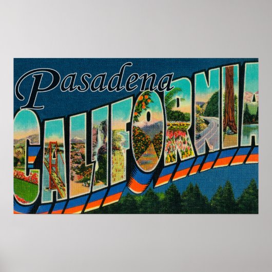 Pasadena, California - Large Letter Scenes Poster (Vorne)