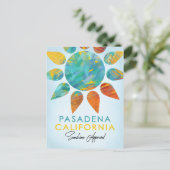 Pasadena California Sunshine Travel Postkarte (Stehend Vorderseite)
