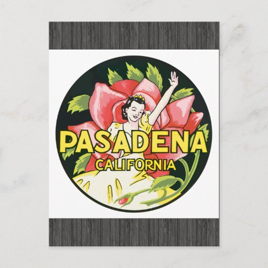 Pasadena California, Vintag Postkarte (Vorderseite)