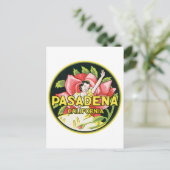 Pasadena California Vintages Gepäcksiegel Postkarte (Stehend Vorderseite)