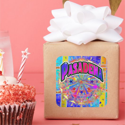 Pasadena Cosmic Unity-Aufkleber Quadratischer Aufkleber (Party)