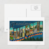 Pasadena, Kalifornien - Große Briefszenen Postkarte (Vorne/Hinten)