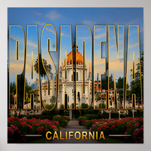 Pasadena Kalifornien Süd-Kalifornien Reise Poster