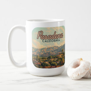 Pasadena Los Angeles Kalifornien Berge Vintage Kaffeetasse